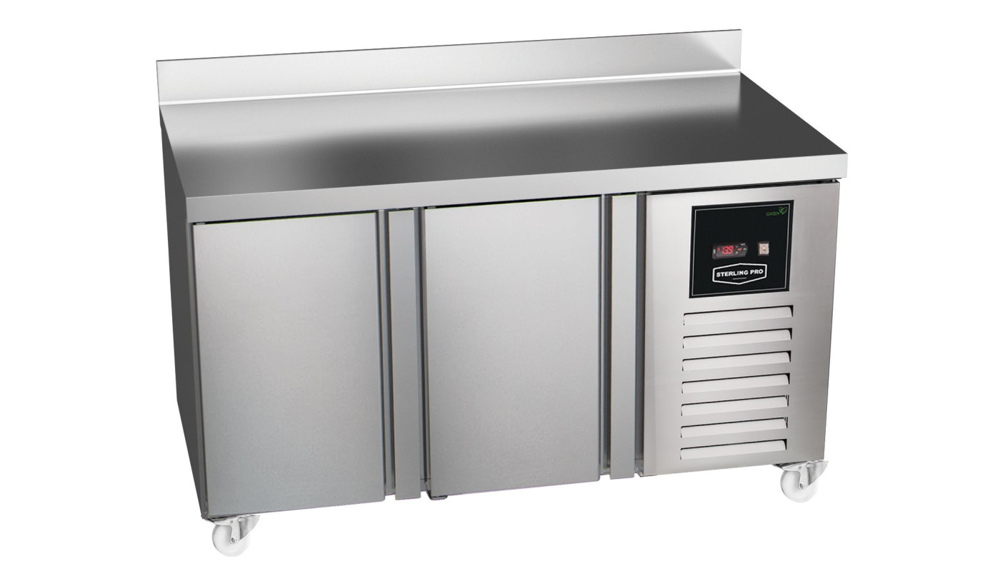 Sterling Pro Green SPI-7-135-20-SB 2 Door Fridge Counter with 100mm Splashback, 290 Litre – Commercial Refrigeration
