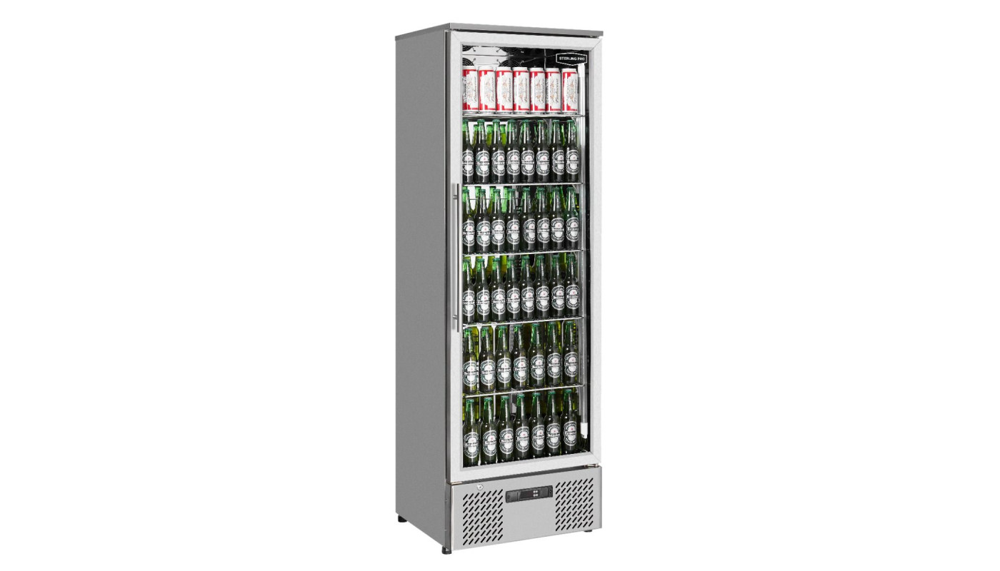 Sterling Pro Green SP110-STS Single Door Stainless Steel Upright Bottle Cooler, 293 Litre – Commercial Refrigeration
