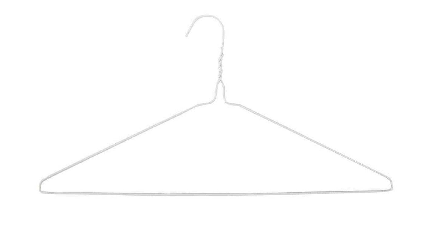 White Coated Wire Suit Hangers, 16 Inch, 13 Gauge — Pack of 500