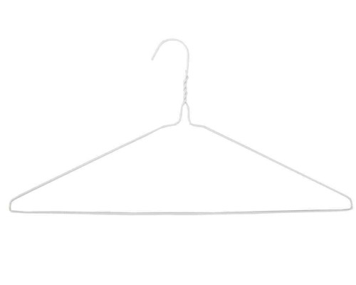 White Coated Wire Suit Hangers, 16 Inch, 13 Gauge — Pack of 500