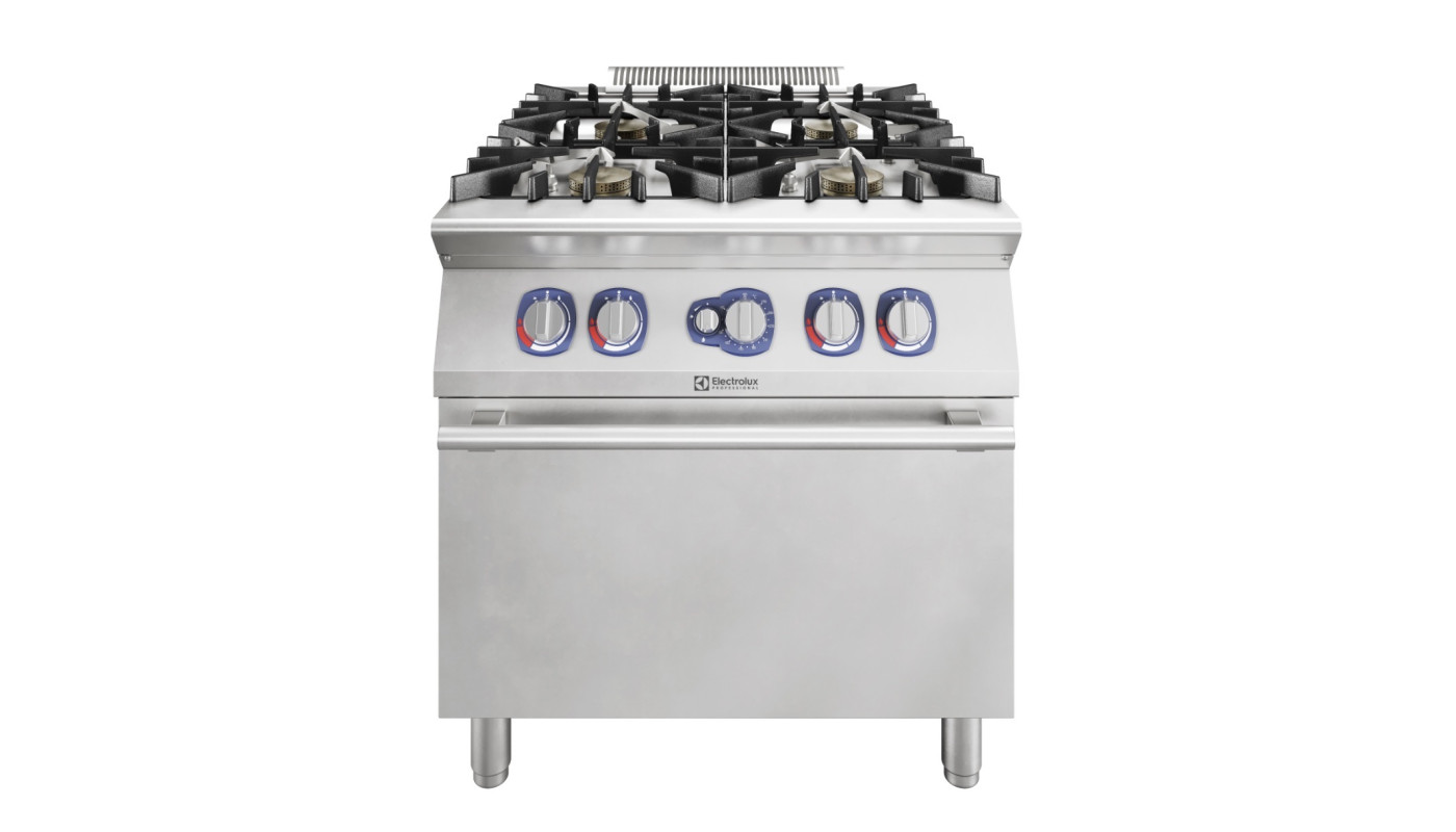 ELECTROLUX 4-BURNER ECOFLAME (1kW) GAS RANGE+OVEN 800 MM