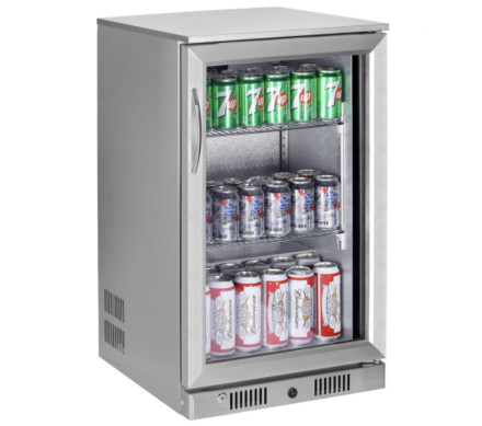 Sterling Pro Green SP1HC-STS Single Door Stainless Steel Bottle Cooler, 106 x 330ml Bottles – Commercial Refrigeration – Sterling Pro