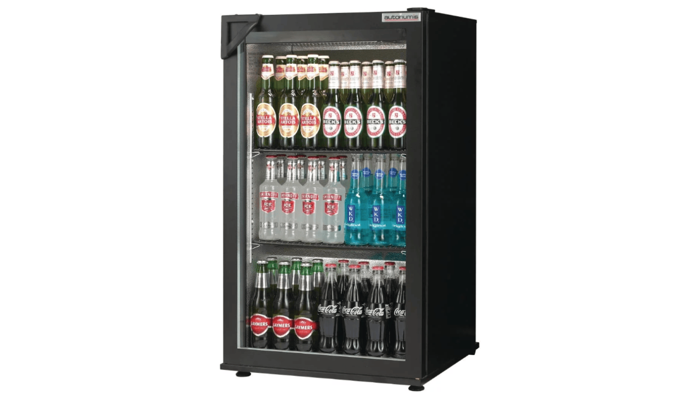 Autonumis RNC00001 Popular Single Door Bottle Cooler, 87 x 330ml Bottles / 144 x 330ml Cans – Commercial Refrigeration