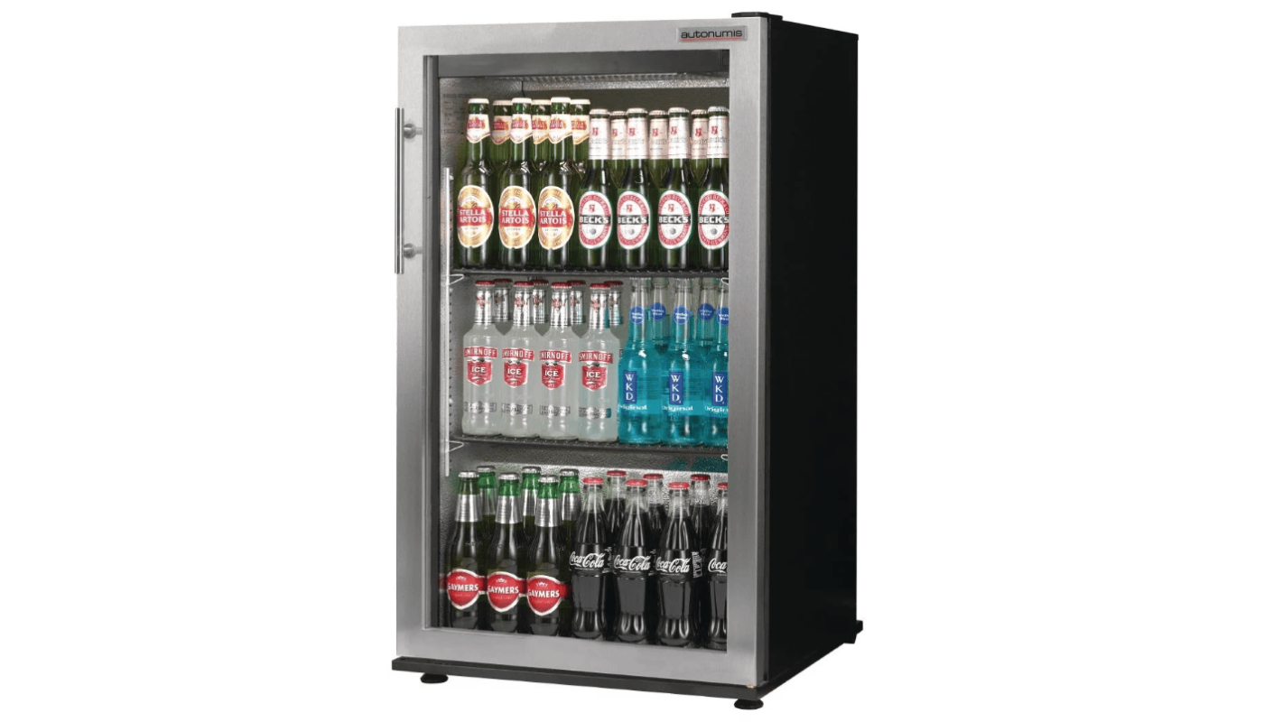 Autonumis RNC00002 Popular Single Door Stainless Steel Bottle Cooler, 87 x 330ml Bottles / 144 x 330ml Cans – Commercial