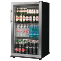 Autonumis RNC00002 Popular Single Door Stainless Steel Bottle Cooler, 87 x 330ml Bottles / 144 x 330ml Cans – Commercial
