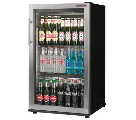 Autonumis RNC00002 Popular Single Door Stainless Steel Bottle Cooler, 87 x 330ml Bottles / 144 x 330ml Cans – Commercial – Autonumis 