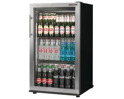 Autonumis RNC00002 Popular Single Door Stainless Steel Bottle Cooler, 87 x 330ml Bottles / 144 x 330ml Cans – Commercial