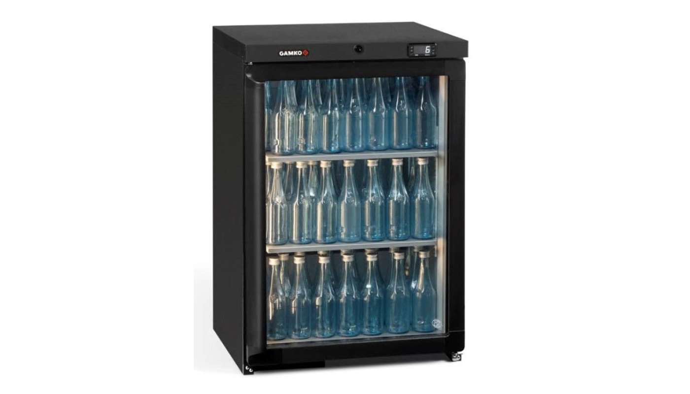 Gamko MG3/150RG Maxiglass Right Hand Hinged Glass Single Door Undercounter Bottle Cooler, 150 Litre – Commercial