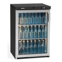 LG Gamko MG3/150LGCS Maxiglass Left Hand Hinged Stainless Steel Frame Glass Single Door Undercounter Bottle Cooler, 150