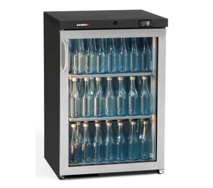 Gamko MG3/150RGCS Maxiglass Right Hand Hinged Stainless Steel Frame Glass Single Door Undercounter Bottle Cooler, 150 Litre – Gamko 