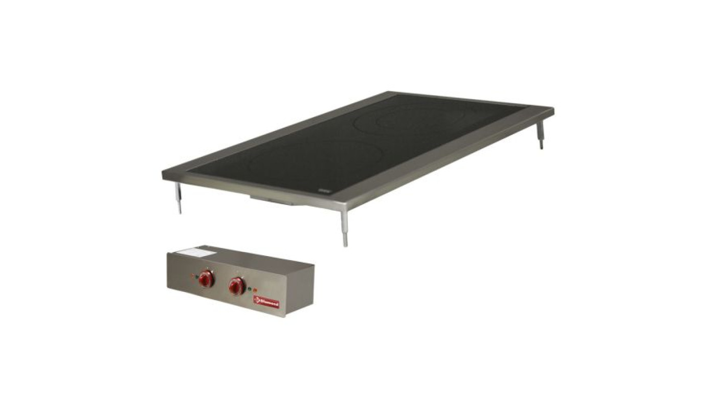Diamond EDI/2VC4 Electric Vitroceramic Induction 2 Hob Cooker, 4.6kW – Commercial Cooking Equipment