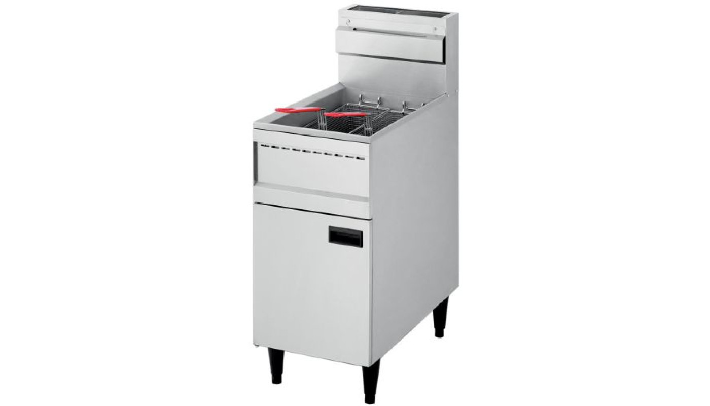 Diamond FGHR-23/N Double Basket Freestanding Gas Fryer On Neutral Closed Cupboard