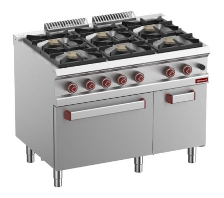 Diamond G7/6BFA11-N 6 Burner Gas Range On Closed Cupboard – Commercial Cooking Equipment – Diamond