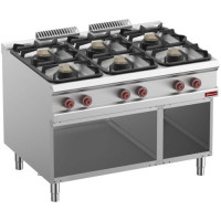 Diamond G9/6BA12-N 6 Burner Gas Range On Open Cupboard – Commercial Cooking Equipment