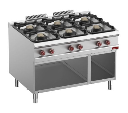 Diamond G9/6BA12-N 6 Burner Gas Range On Open Cupboard – Commercial Cooking Equipment – Diamond