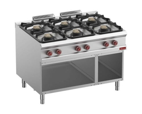 Diamond G9/6BA12-N 6 Burner Gas Range On Open Cupboard – Commercial Cooking Equipment