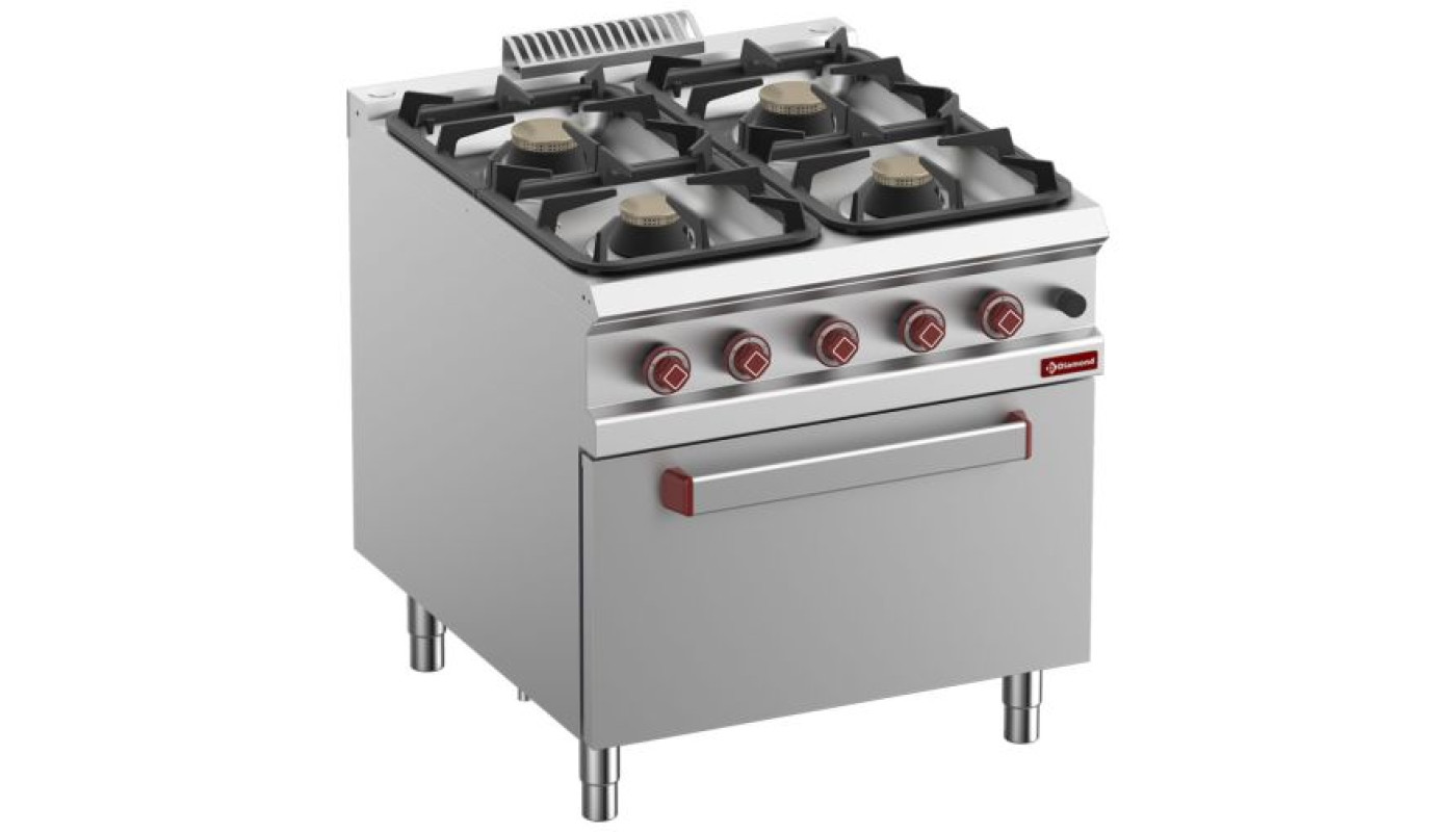 Diamond G9/4BF8-N 4 Burner Gas Range On Gas Oven