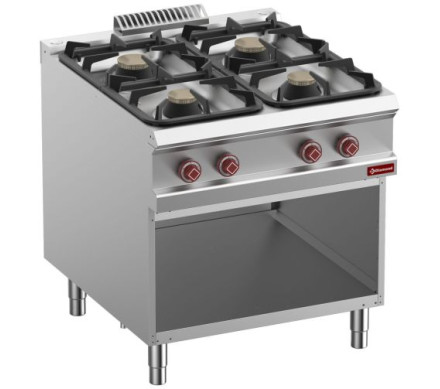 Diamond G9/4BA8-N 4 Burner Gas Range On Open Cupboard – Commercial Cooking Equipment – Diamond