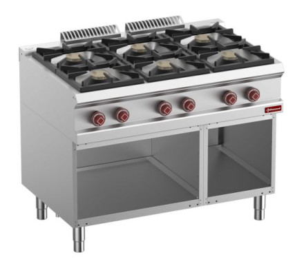 Diamond G7/6BA11-RN 6 Burner Gas Range On Open Cupboard – Commercial Cooking Equipment – Diamond