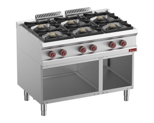 Diamond G7/6BA11-RN 6 Burner Gas Range On Open Cupboard – Commercial Cooking Equipment