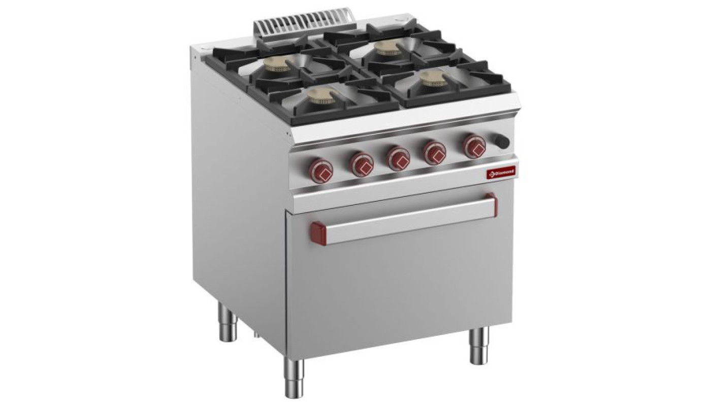 Diamond G7/4BF7-N 4 Burner Gas Range On Gas Oven