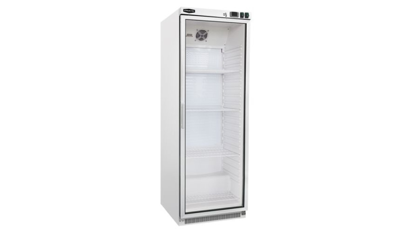 Sterling Pro Cobus SPF400G Single Door White Glass Door Upright Freezer, 360 Litre – Commercial Refrigeration