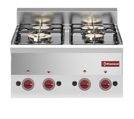 Diamond G60/4F6T-N 4 Burner Countertop Gas Range Cooker – Commercial Cooking Equipment – Diamond