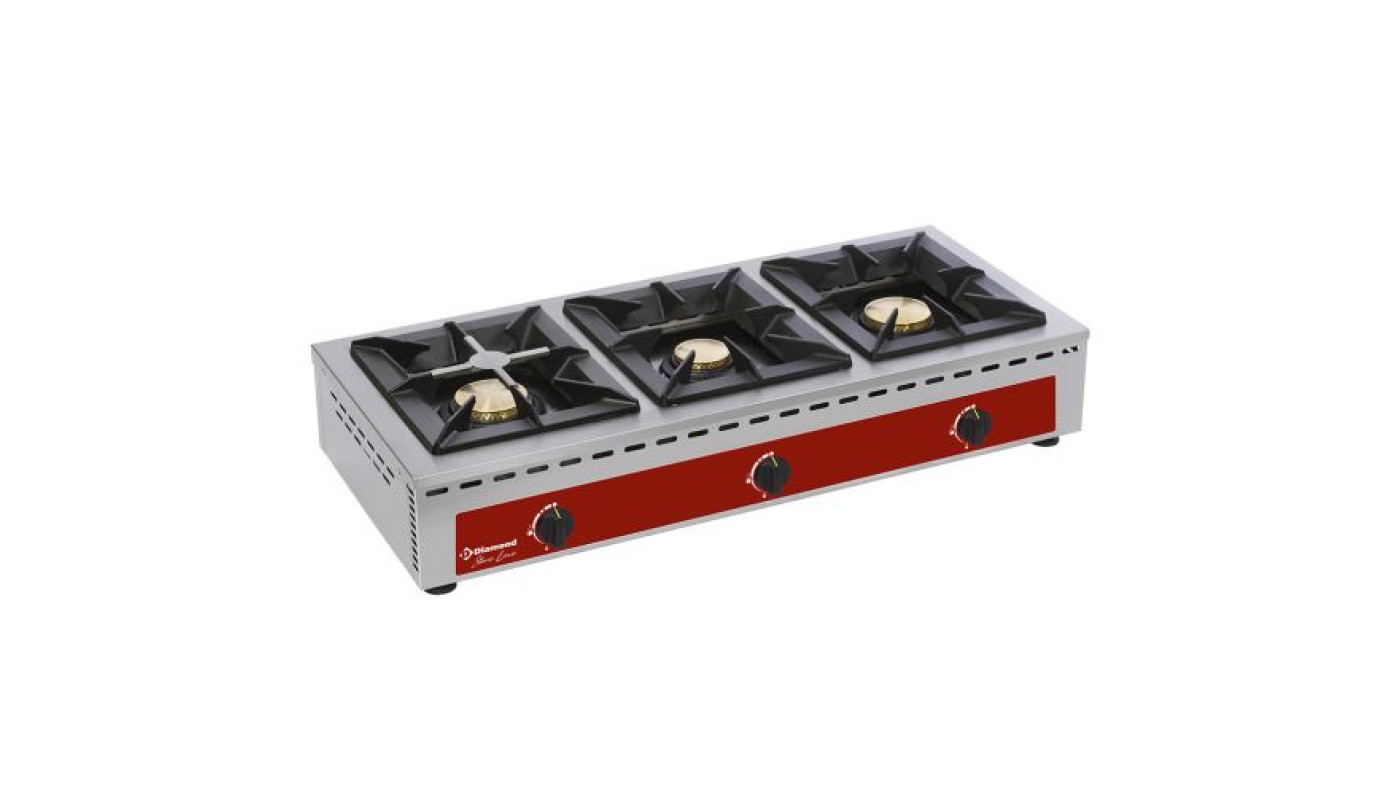 Diamond RF3G/Q 3 Burner Countertop Gas Range Cooker – Commercial Cooking Equipment
