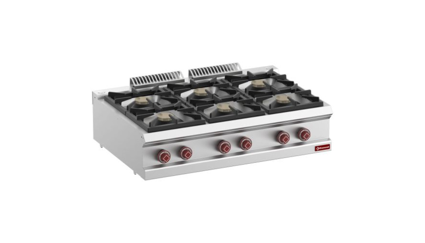 Diamond G7/6B11T-N 6 Burner Countertop Gas Range – Commercial Cooking Equipment