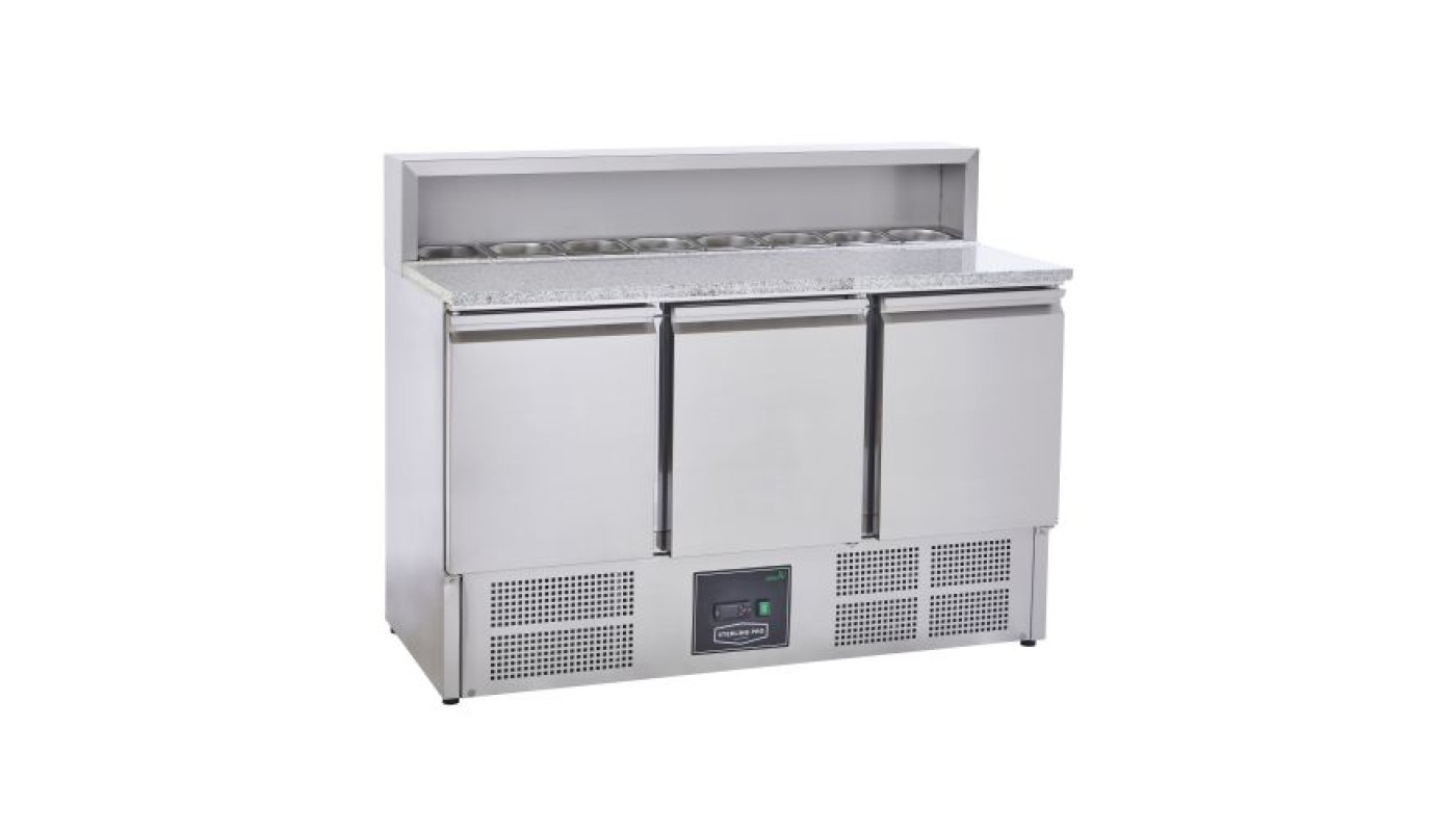 Sterling Pro Cobus SPU903PZ 3 Door Pizza Counter Granite Top 8 X GN1/6, 402 Litre – Commercial Spare Part