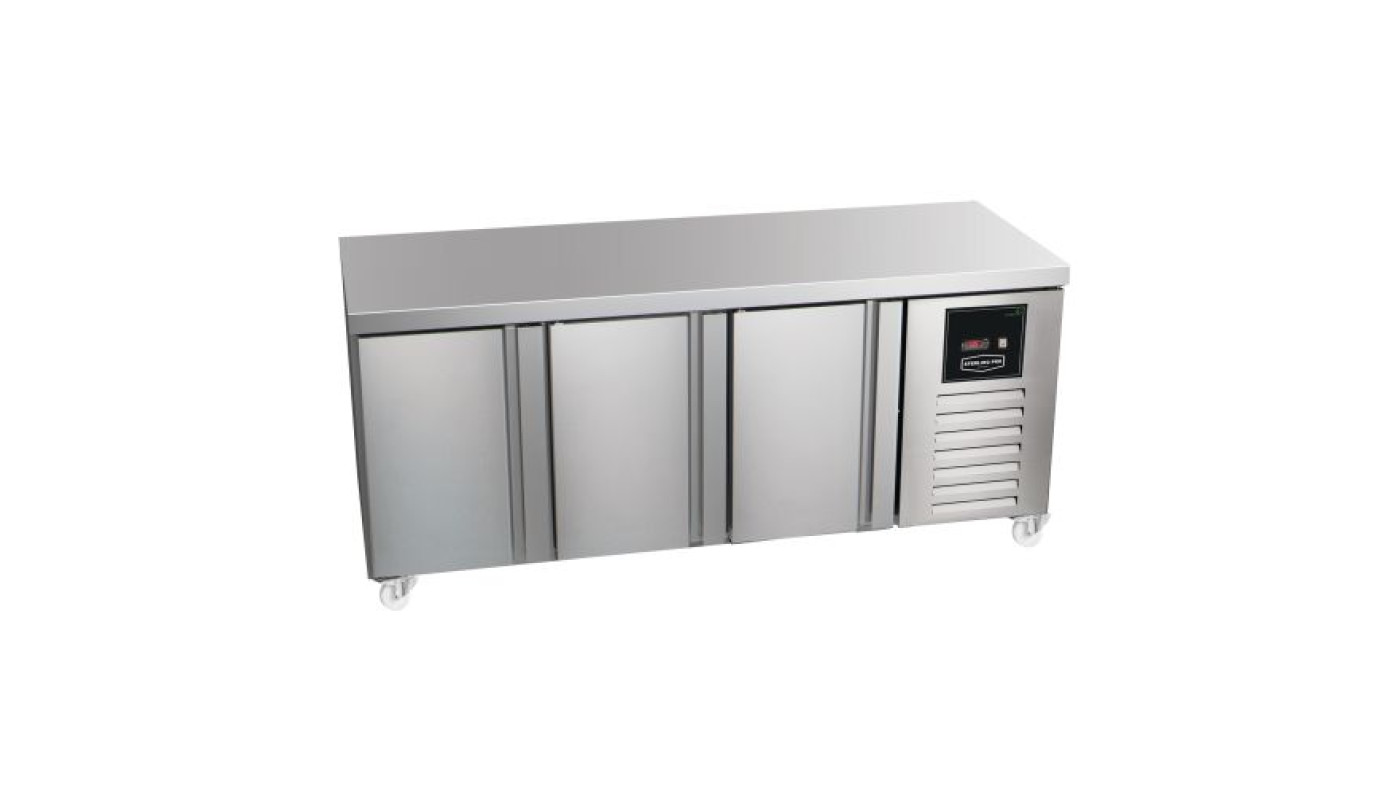 Sterling Pro Green SPI-7-180-30-NS 3 Door Counter Fridge Plain Top, 452 Litre – Commercial Refrigeration