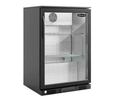 Sterling Pro Green SP1HC-LOW-BK Hinged Single Door Low Height Bottle Cooler, 106 x 330ml Bottles – Commercial Refrigeration – Sterling Pro