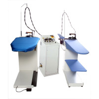 Speedypress 3kW Commercial Steam Boiler with 2 Irons, Pressmaster Table & Deluxe Heated Vacuum Table