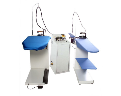 Speedypress 3kW Commercial Steam Boiler with 2 Irons, Pressmaster Table & Deluxe Heated Vacuum Table