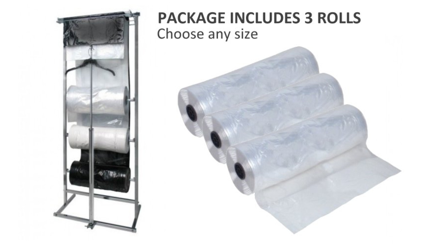 Garment Cover Dispenser + 3 Polyrolls