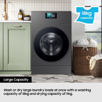 Samsung WD18DB8995BZT1 Bespoke AI 18kg/11kg All-in-One Heat Pump Washer Dryer