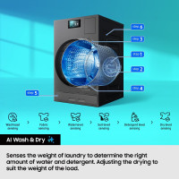 Samsung WD18DB8995BZT1 Bespoke AI 18kg/11kg All-in-One Heat Pump Washer Dryer