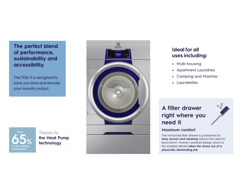 Electrolux Professional TD6-11 Heat Pump Dryer by Electrolux Professional – Commercial Laundry Equipment