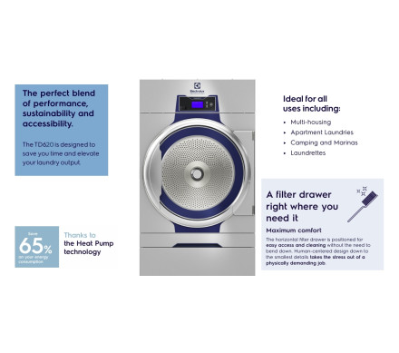 Electrolux Line 6000 TD6-20 20kg Commercial Heat Pump Tumble Dryer â€“ Commercial Tumble Dryers