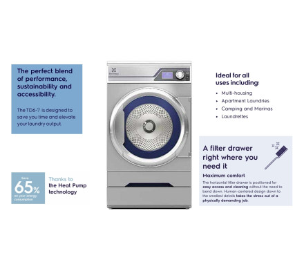 Electrolux Professional TD6-7 Heat Pump Tumble Dryer – 7.5kg Line 6000 – Commercial Laundry Equipment â€“ Commercial Tumble Dryers