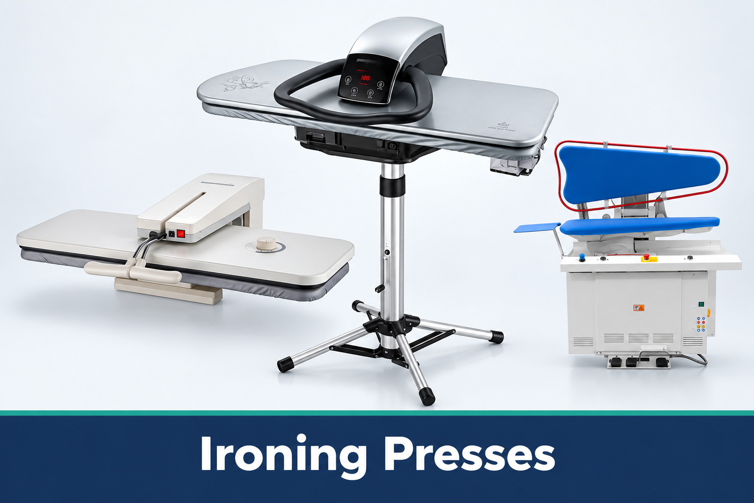 Commercial steam ironing presses