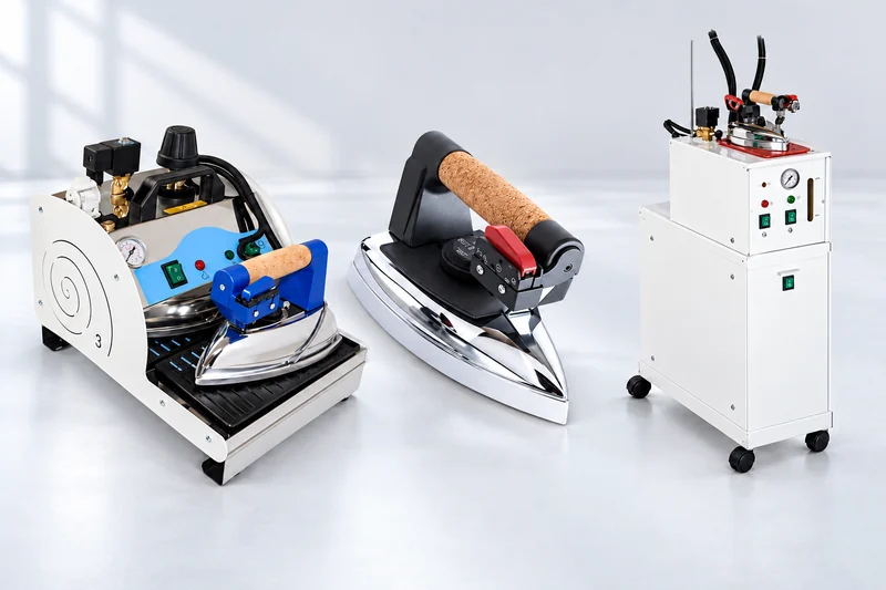 Professional steam irons and boilers for commercial garment care